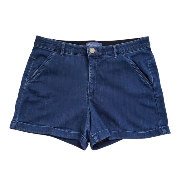 Democracy Ab Solution Jean Shorts Womens 16 Blue Denim High Rise Cuffed Stretch - Picture 1 of 6